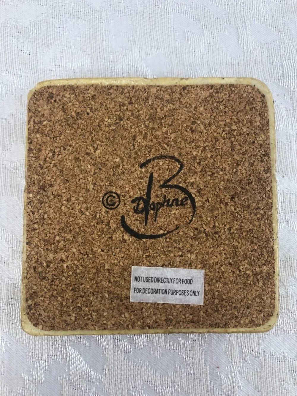 Creative Co-Op Corkscrew Artwork Resin Coasters (Set of 4) with Metal Stand NWT